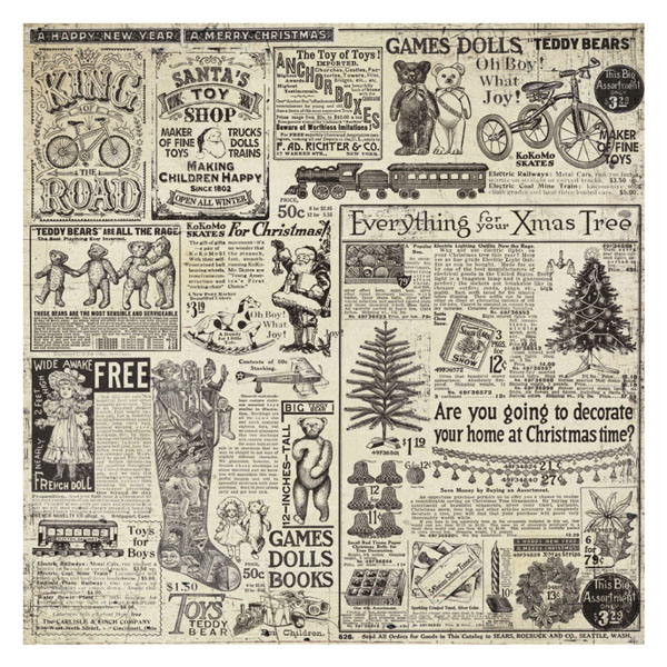 Рисовая бумага для декупажа Старинное рождество, журнальные вырезки Stamperia DFT305